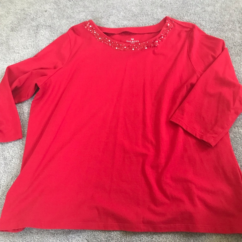 Bedazzled, holiday 3/4 sleeved shirt. Perfect for any celebration
